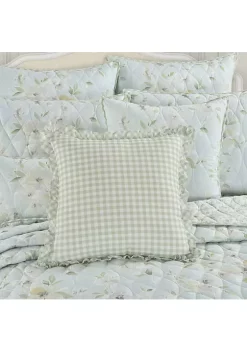Piper & Wright Cassia - Quilt 18" Square Embellished Decorative Throw Pillow -Piper & Wright Sales Belk 1076