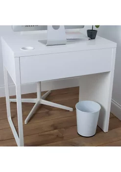 Bath Bliss Stainless Steel Trash Can in White -Piper & Wright Sales Belk 121