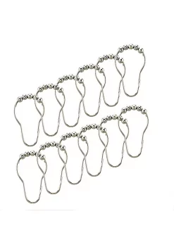 Bath Bliss 12 Pack Shower Curtain Rings in Matte Black