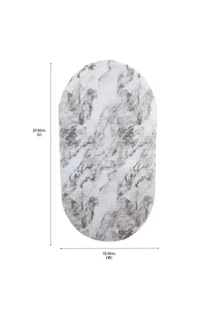 Bath Bliss Oval Bubble Bath Mat in Marble Print -Piper & Wright Sales Belk 161