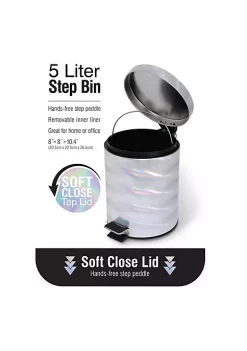 Bath Bliss Holographic Round Step Pedal Trash Can 10 Bath Bliss Holographic Round Step Pedal Trash Can -Piper & Wright Sales Belk 18