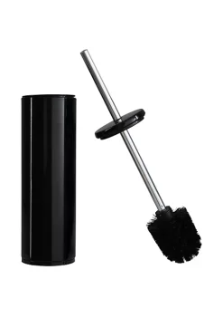 Bath Bliss Modern Aluminum Deluxe Stainless Steel Toilet Brush with Removable Liner in Black