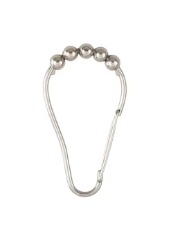 Bath Bliss 12 Pack Carabiner Shower Curtain Roller Rings in Satin -Piper & Wright Sales Belk 205
