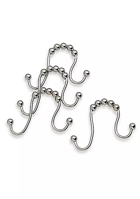 Bath Bliss 12 Pack Shower Curtain with Double Hooks in Chrome 1 Bath Bliss 12 Pack Shower Curtain with Double Hooks in Chrome