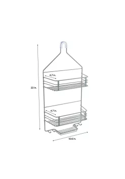 Bath Bliss 2 Tier Shower Caddy in Grey -Piper & Wright Sales Belk 349