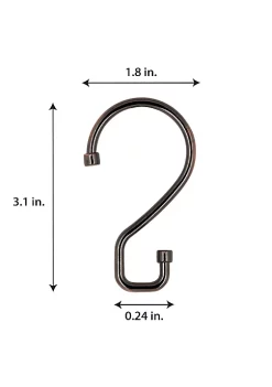 Bath Bliss 12 Pack S-Hook Shower Curtain Rings in Matte Black -Piper & Wright Sales Belk 356