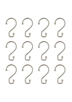 Bath Bliss 12 Pack S-Hook Shower Curtain Rings in Matte Black -Piper & Wright Sales Belk 358