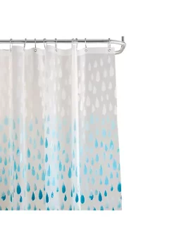 Bath Bliss Raindrop Design PEVA Shower Curtain in Ombre