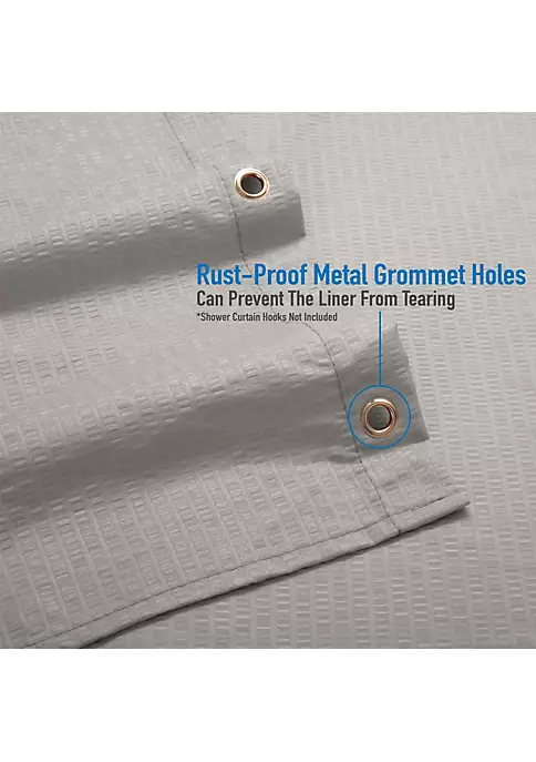 Bath Bliss Microfiber Soft Touch Dash Design Shower Curtain Liner in Silver 4 Bath Bliss Microfiber Soft Touch Dash Design Shower Curtain Liner in Silver - Image 4