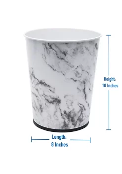 Bath Bliss Stainless Steel Trash Can in Marble -Piper & Wright Sales Belk 381