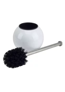 Bath Bliss Globe Design Toilet Brush and Holder in Stainless Steel -Piper & Wright Sales Belk 384