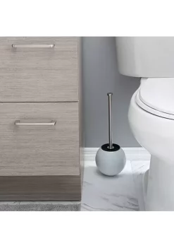 Bath Bliss Globe Design Toilet Brush and Holder in Stainless Steel -Piper & Wright Sales Belk 385