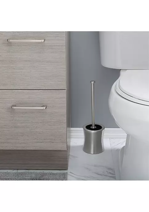 Bath Bliss Hour Glass Shaped Stainless Steel Toilet Brush and Holder 1 Bath Bliss Hour Glass Shaped Stainless Steel Toilet Brush and Holder