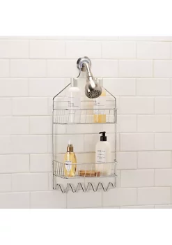 Bath Bliss 2 Tier Cabana Stripe Shower Caddy in Chrome -Piper & Wright Sales Belk 413