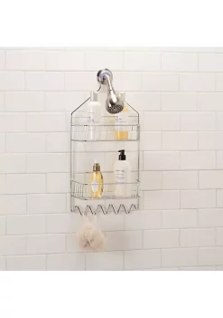 Bath Bliss 2 Tier Cabana Stripe Shower Caddy in Chrome -Piper & Wright Sales Belk 414