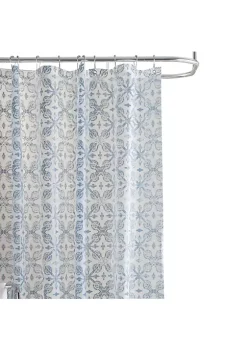 Bath Bliss Lisbon Design PEVA Shower Curtain in Blue