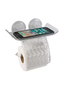Bath Bliss Power Lock Toilet Paper Dispenser with Cell Phone Holder Shelf