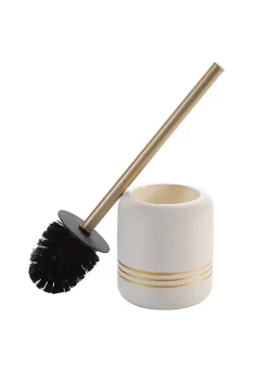 Bath Bliss Ceramic Toilet Brush in White and Gold