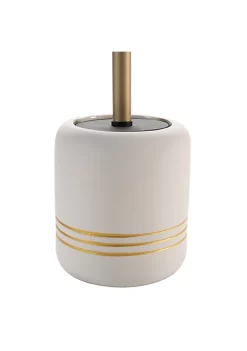 Bath Bliss Ceramic Toilet Brush in White and Gold -Piper & Wright Sales Belk 479