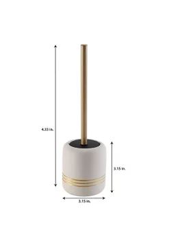 Bath Bliss Ceramic Toilet Brush in White and Gold -Piper & Wright Sales Belk 481