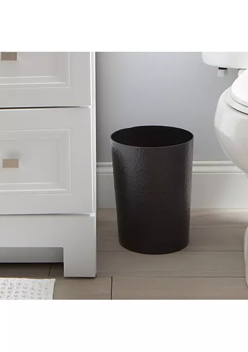 Bath Bliss Hammered Textured Trash Can in Black 2 Bath Bliss Hammered Textured Trash Can in Black - Image 2