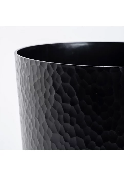 Bath Bliss Hammered Textured Trash Can in Black 4 Bath Bliss Hammered Textured Trash Can in Black - Image 4