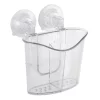 Bath Bliss 2 Compartment Power Locking Suction Clear Organizer