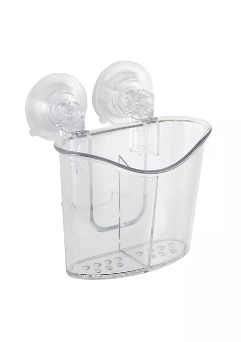 Bath Bliss 2 Compartment Power Locking Suction Clear Organizer 1 Bath Bliss 2 Compartment Power Locking Suction Clear Organizer