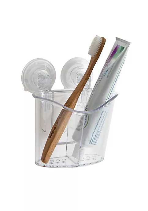 Bath Bliss 2 Compartment Power Locking Suction Clear Organizer 2 Bath Bliss 2 Compartment Power Locking Suction Clear Organizer - Image 2