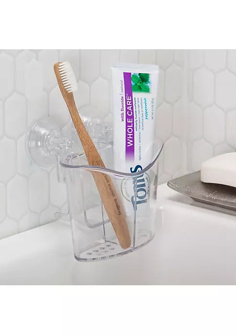 Bath Bliss 2 Compartment Power Locking Suction Clear Organizer 3 Bath Bliss 2 Compartment Power Locking Suction Clear Organizer - Image 3