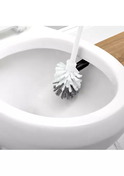Bath Bliss Self Closing Lid Toilet Brush with Rim Scrubber in Sailor Knot Design 4 Bath Bliss Self Closing Lid Toilet Brush with Rim Scrubber in Sailor Knot Design - Image 4
