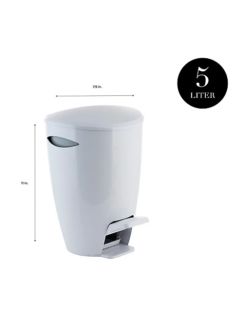 Bath Bliss 5L Contour Step Pedal Waste Bin in White 5 Bath Bliss 5L Contour Step Pedal Waste Bin in White - Image 5