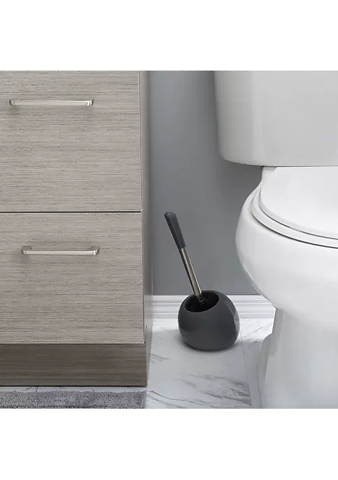 Bath Bliss Ceramic Dome Toilet Brush & Holder in Black 2 Bath Bliss Ceramic Dome Toilet Brush & Holder in Black - Image 2