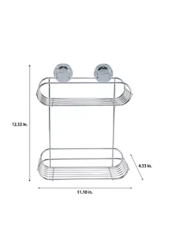 Bath Bliss 2 Tier Suction Cup Bathroom Baskets in Chrome -Piper & Wright Sales Belk 635