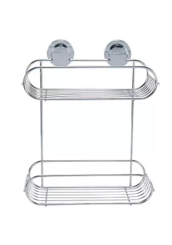 Bath Bliss 2 Tier Suction Cup Bathroom Baskets in Chrome -Piper & Wright Sales Belk 636
