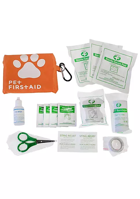 American Pet Supplies 19 Piece Pet Travel First Aid Kit with Carabiner 2 American Pet Supplies 19 Piece Pet Travel First Aid Kit with Carabiner - Image 2