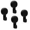 Bath Bliss 4 Pack Gel-Suction Power Hooks in Matte black