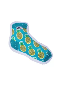 American Pet Supplies Squeaking Pineapple Printed Sock Comfort Plush Dog Toy