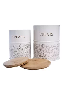 American Pet Supplies Modern Farmhouse Dog Treat Canister - White Swan (set Of 2) -Piper & Wright Sales Belk 701