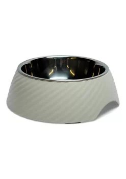 American Pet Supplies Twill Round Melamine Stainless Steel Dog Bowl -Piper & Wright Sales Belk 712