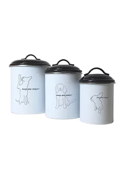American Pet Supplies Black & White Pet Food & Treat Storage Canisters (Set of 3) -Piper & Wright Sales Belk 729