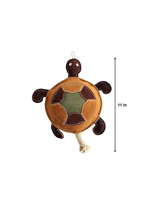 American Pet Supplies Vegan Leather Patchwork Turtle - Crinkle Dog Chew Toy 2 American Pet Supplies Vegan Leather Patchwork Turtle - Crinkle Dog Chew Toy - Image 2