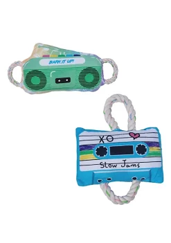 American Pet Supplies Cassette Tape And Boombox Plush Dog Chew Toys -Piper & Wright Sales Belk 753