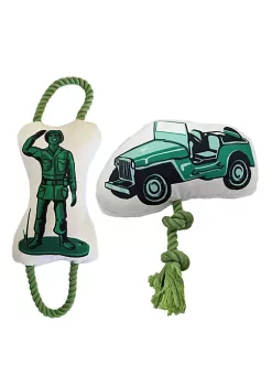 American Pet Supplies Retro Army Jeep Plush Dog And Puppy Toy/Retro Soldier Plush Dog And Puppy Toy -Piper & Wright Sales Belk 786