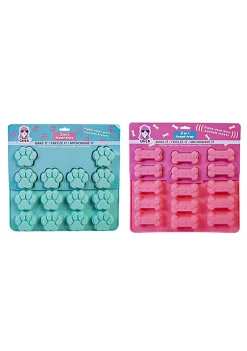 American Pet Supplies Set of Dog Bone and Paw Print 3 in 1 Silicone Baking Treat Trays -Piper & Wright Sales Belk 789
