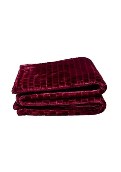 American Pet Supplies Family Textured Luxury Sherpa Pet Blankets (50" x 60") - Wine Red -Piper & Wright Sales Belk 826