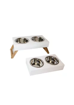 American Pet Supplies Eco-Friendly Elevated Dog Wood Feeder (Brown) - Medium -Piper & Wright Sales Belk 841