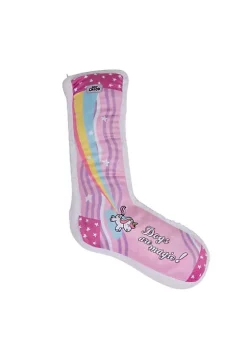 American Pet Supplies Squeaking Unicorn Printed Sock Comfort Plush Dog Chew Toy