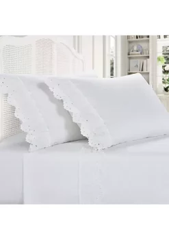 Piper & Wright Eyelet Sheet 4pc. Sheet Set -Piper & Wright Sales Belk 931