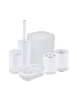Bath Bliss 6 Piece Acrylic Bathroom Set in White
